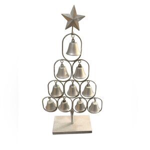 Silver Bell Christmas Tree Shelf Sitter NWOT